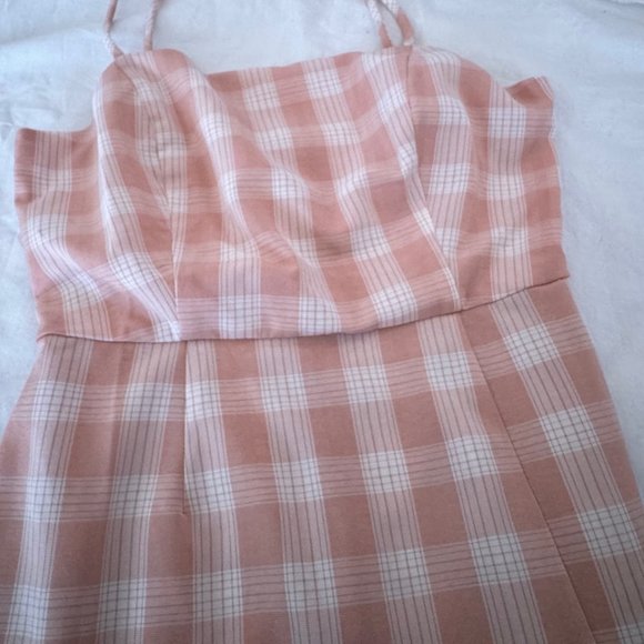 BP, White Pink Gingham Plaid Dress, Size: XS, color: Plaid Light Pink, NWT/ NEW - Picture 10 of 10
